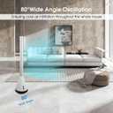 Bladeless Tower Fan with Remote, 80° Oscillating Air Circulator Fan, 9 Speeds, 8H Timer, Floor Fan for Home Bedroom, Kitchen, Living Room, Office