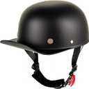 Yesmotor Baseball Motorcycle Helmet Backwards Hat Helmet for Men Chopper Dot Approved-Lightweight ABS Shell, Adjustable & Breathable Riding Gear(Matte Black, S)