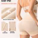 Tummy Control Shapewear Shorts for Women,Mid Waist Body Shaper Butt Lifting Thigh Slimmer Under Dresses (Beige, XL)