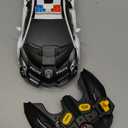 Transform Remote Control Car - Rc Cars, One-Button Transforming, 360 Rotation Drifting, 2.4ghz 1:18 Scale, Gift Kids Aged 4-6 Year Old Boys/Girls, Police Car Black