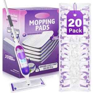 Mop Pads Refills for Swiffer Power Mop: 20 Pcs Wet Dry Disposable Pad for Multi-Surface Floor Cleaning - Mopping Replacement for Tile Hardwood - Sweeping Cloths for Home Kitchen