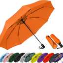 SIEPASA Windproof Travel Compact Umbrella-Automatic Umbrellas for Rain-Compact Folding Umbrella, Travel Umbrella Compact, Small Portable Windproof Umbrellas for Men Women Teenage. (Orange) (42 Inch-1 Pack)