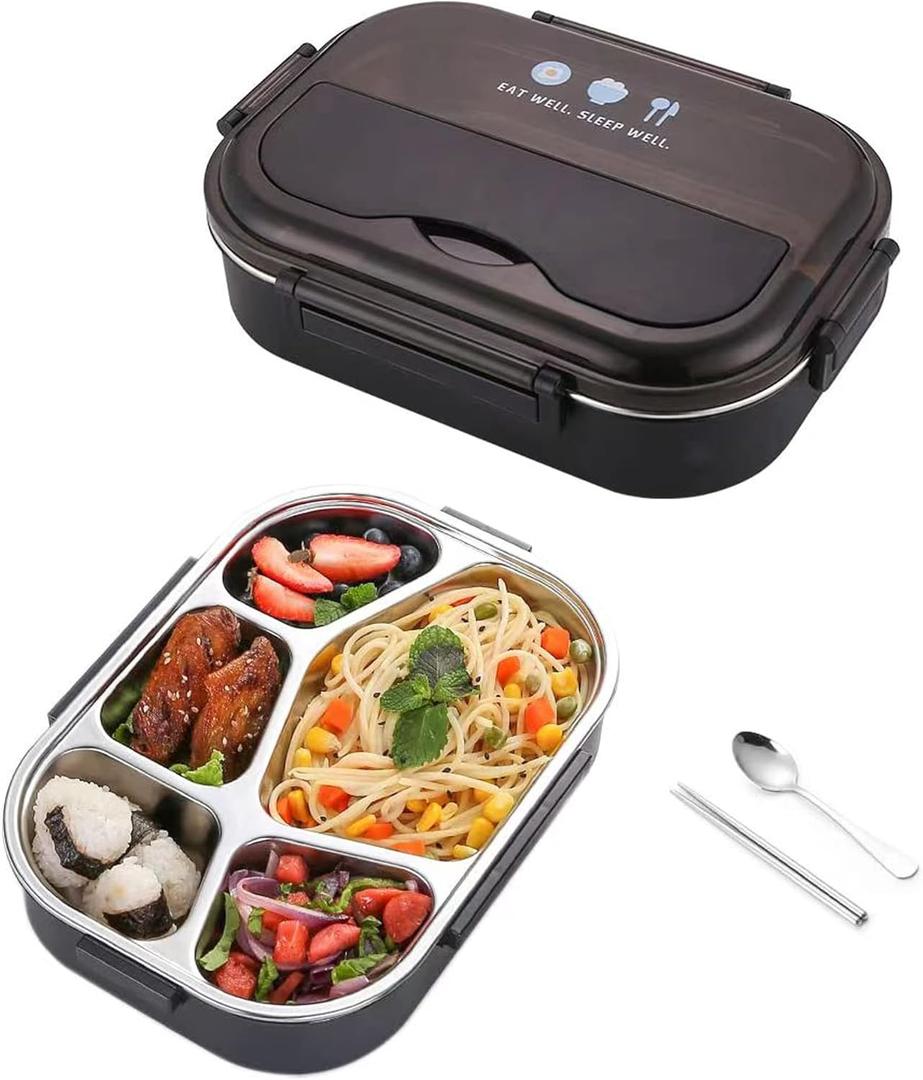 304 Stainless Steel Lunch Box Leakproof Food Storage Containers, Bento Box for Adults,Men,Women (Blue-1000ml)