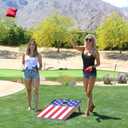 GoSports 4 x 2 ft Flag Series Wood Cornhole Sets American Flag or State Flags Includes 2 Regulation Size Boards, 8 Bean Bags, Carrying Case and Rules