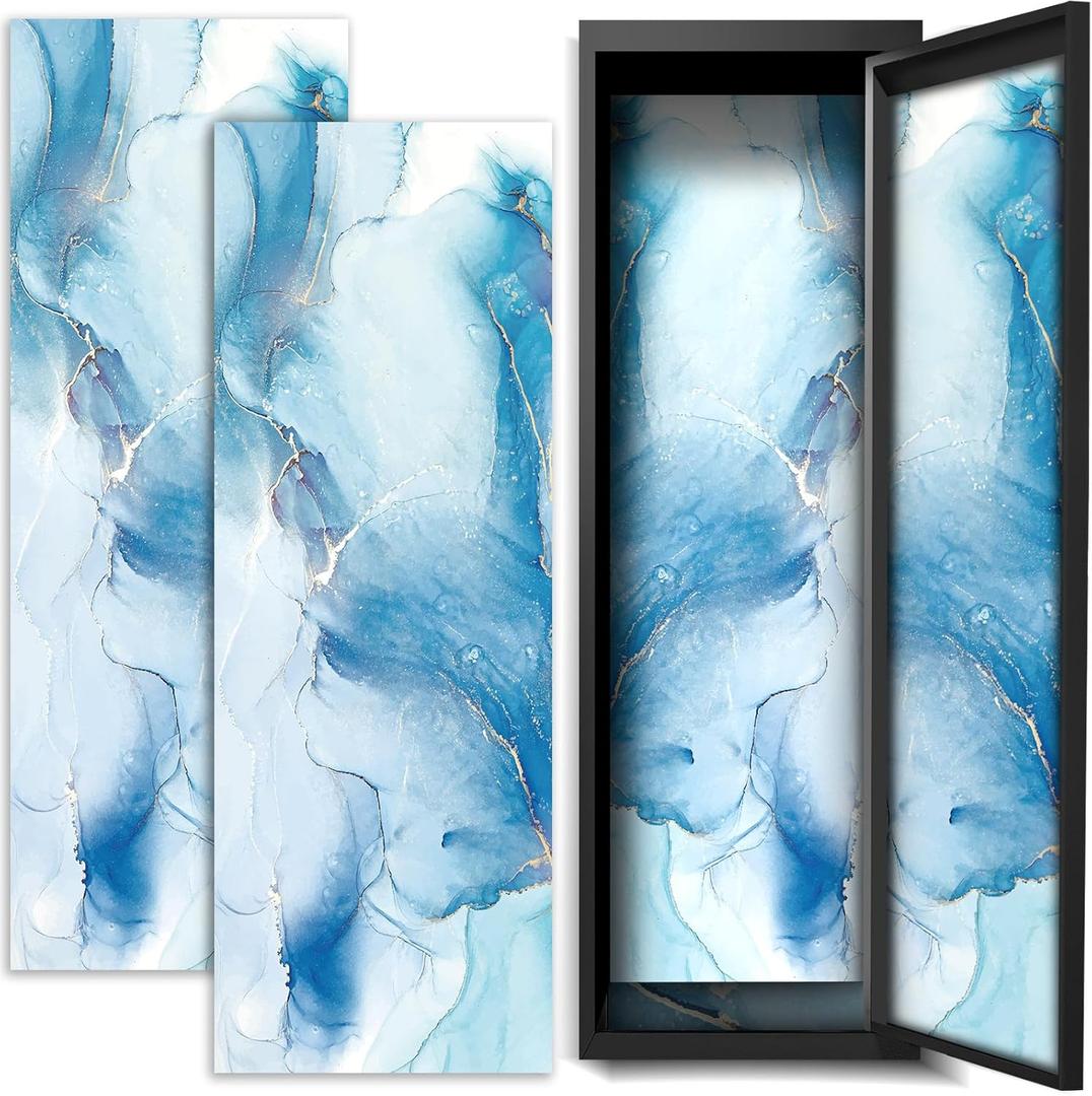 Haull 2 Pcs School Locker Magnetic Wallpaper Locker Accessories for Girls Boys 12 x 36 Inch Removable Locker Decoration for School Office (Marble)