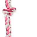 Mammoth Flossy Chews Multi Color 5 Knot Rope Tug – Premium Cotton-Poly Tug Toy for Dogs – Interactive Dog Rope Toy – Tug Dog Chew Toy for Big Dogs - X-Large, 36”