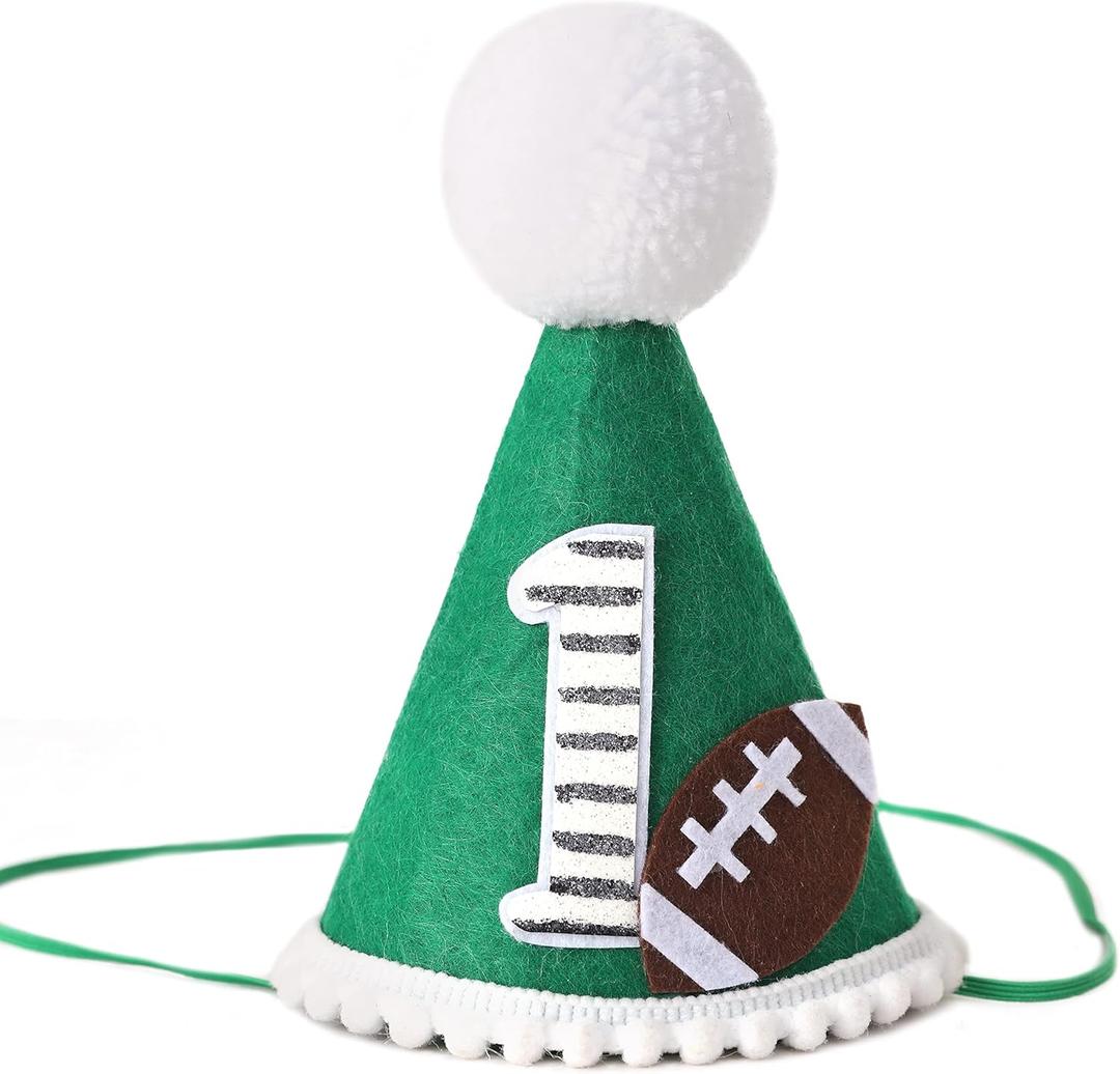 FELIX Football first Birthday Hat - Football 1st Birthday Party Decoration, Sport Party Theme Hat, first Year Year Down Decor