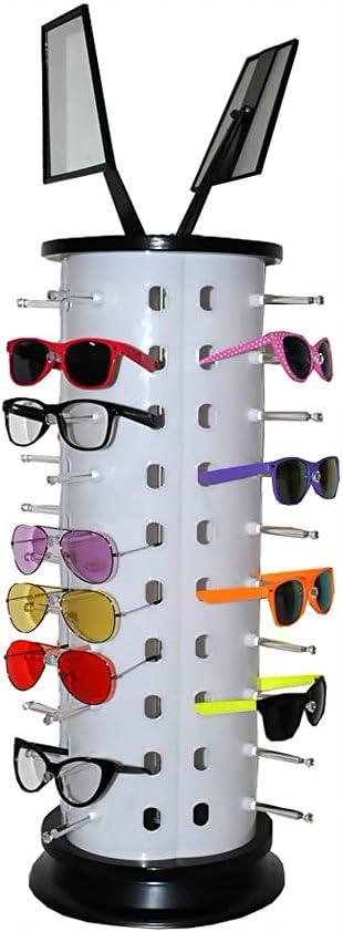 Display 40 PCS for Sunglasses Eyewear Glasses Rack Holder Stand Display with Mirror Turning Rotating Spinning
