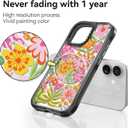 for iPhone 17 Case Cute - Military-Grade 20 ft Drop Protection Shockproof Phone Case - Funny Passion Flower Design (6.3") Black