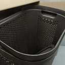 Mind Reader 60L Slim Laundry Hamper, Clothes Basket, Lid, Ventilated, Plastic, 17.25"L x 13.75"W x 23.5"H, Set of 2, Brown, 2-Pack