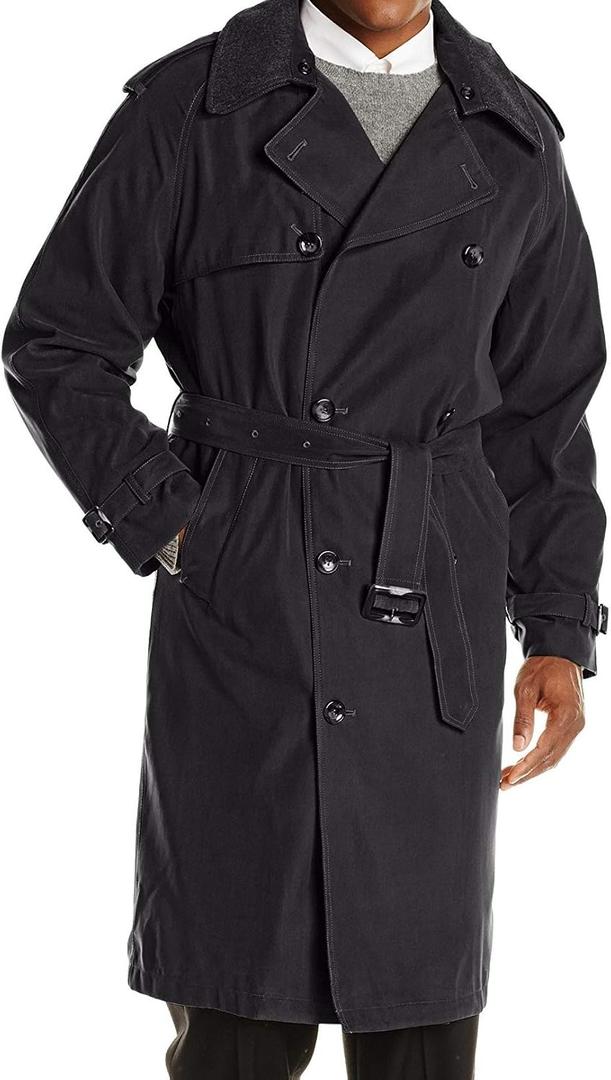 London Fog Men's Raleigh Double Breasted Long Trench Coat with Zip Out Liner,38 Short