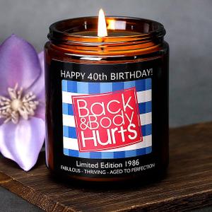 40th Birthday Gifts Women Men, 40th Birthday Decorations for Women Men, Funny 40 Birthday Candle Gifts for Her Him Mom Dad Husband Wife Best Friends Sister, 1986 40 Year Old Gag Gift Ideas