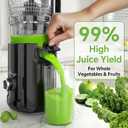 Cold Press Juicer - 5.3" Large Feed Chute Juicer Machines for Whole Vegetables & Fruits, 99% High Juice Yield, Quiet & Easy to Clean Slow Masticating Juicer, BPA-Free, Preserves More Nutrients (Black)