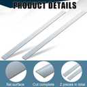 Yaocom 2 Pcs 304 Stainless Steel Flat Bar 36" Length, 1-1/2" Width, 1/8" Thickness 2B Finishing Trim Strips Sheet for DIY Craft Making