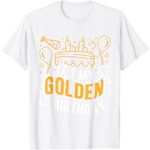 It's My Golden Birthday Celebration Party Birth Golden Fan T-Shirt Large