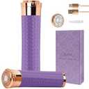 Facial Hair Remover for Women, Painless Rechargeable Hair Removal Device, Comes with 2 Replacement Heads, Portable Electric Shaver/Razors for Face, Chin, Upper Lip, arms (Orange)