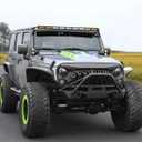 Front Grill Shark Grille Compatible with 2007-2018 Jeep Wrangler Rubicon Sahara Sport JK JKU, Matte Black