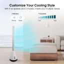 Bladeless Tower Fan with Remote, 80° Oscillating Air Circulator Fan, 9 Speeds, 8H Timer, Floor Fan for Home Bedroom, Kitchen, Living Room, Office