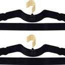 Velvet Hangers 50 Pack, Ultra Slim & Short Neck Hanger, 360 Swivel Hook, Space Saving Durable Non-Slip Felt Hangers,Black b