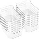 Tiawudi 12 Pack Plastic Storage Bins, Multi-Use Organizer Bins, Pantry Organizer, Clear Storage Containers, Bins for Home & Kitchen
