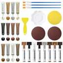 Wood Repair Kit: 12-Color Wood Filler and 8-Color Furniture Markers Touch Up for Scratches/Holes/Stains/Cracks in Floors/Table/Cabinets(Laminate/Hardwood)