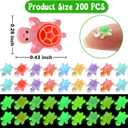 200 Pcs Mini Resin Turtles Glow in the Dark, Tiny Sea Turtle Animals to Hide Small Luminous Figures Miniature Plastic Ocean Animal for Fairy Garden Micro Landscaping Dollhouse Home Decor Crafts