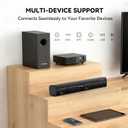 TV Sound Bar Subwoofer Bluetooth, Home Theater Sound Bar System, TV Speakers Sounds Bars Subwoofer, Hdmi(ARC) OPT COAX AUX USB 2.1ch Home Audio TVs/PC/Projector Treble Bass 3 Modes Remote, Black