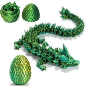 3D Printed Dragon Egg,Mystery Crystal Dragon Fidget Toys,Articulated Dragon,Home Desk Decor Easter Surprise Dinosaur Eggs,Adults Fidget Toys for Autism/ADHD (Yellow.8)