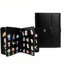 Enamel Pin Display Book - 4 Page Leather Travel Organizer for Collectors, Portable Lapel Pin Holder with Secure Storage, Compact Pin Trading Book (Black)