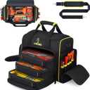 JJRING 2.0 Gen Tool Bag With 3 Removable Cases, Double Layers&Large Capacity Tool Tote, Multi-Pocket Organizer For Tools and Crafts, Durable And Water-Resistant(Yellow)