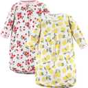 Hudson Baby Safe Sleep Wearable Long Sleeve Sleeping Bag, 2 Pack, Fruit, 0-3 M