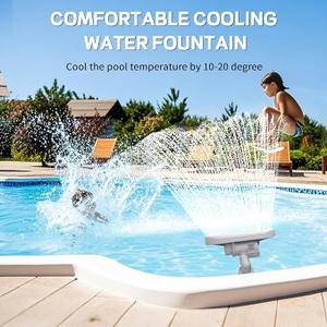 Pool Fountain Waterfall for Above Ground/Inground Pools, Auto-Swing Wide Spray Sprinkler Fountain, Adjustable Height 16-23", Swimming Pool Accessories for Relaxation & Water Cooling, Pool/Spa Decor