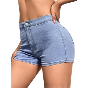 VIPONES Jeans Shorts Womens High Waisted Stretchy Sexy Butt-Lifting Hot Denim Shorts (XX-Large, Blue)