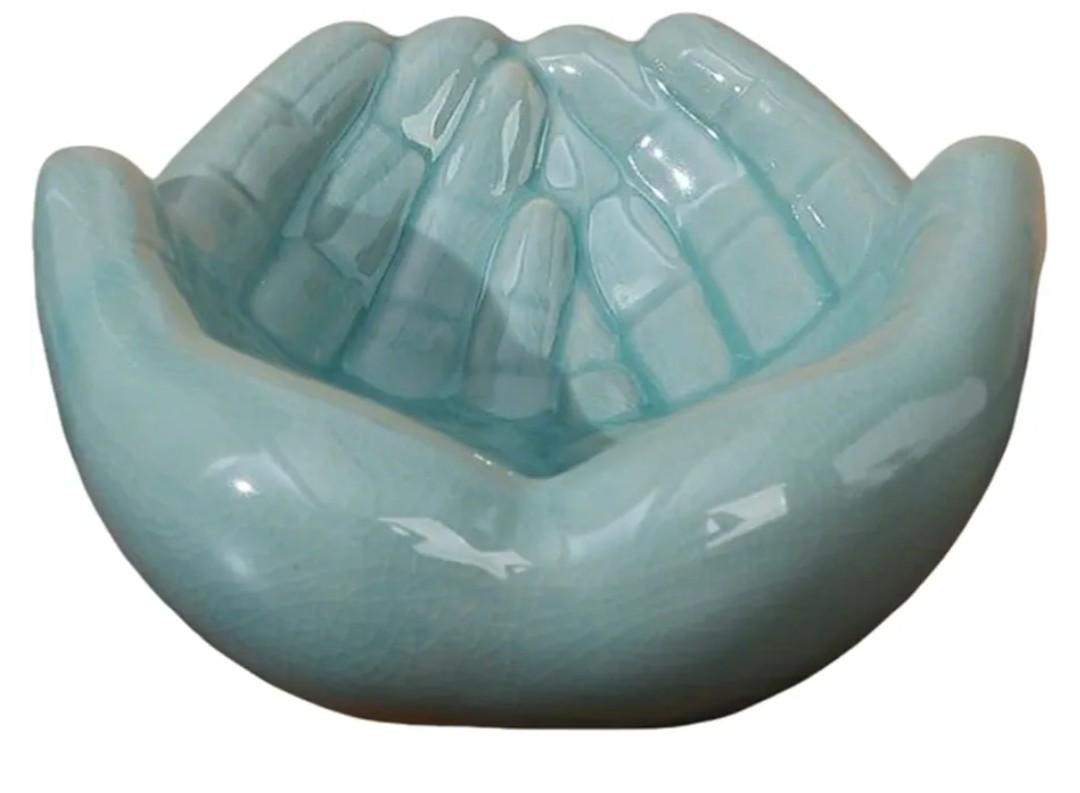 Ceramic Hands Bowl Dish, Giving Hands Candy Holder for Succulent Planter, Crystal Rock Holder, Office, Keys Bowl for Entryway Table