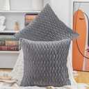 MADIZZ Set of 2 Super Soft Velvet Decorative Throw Pillow Covers 20x20 inch Grey Square with Texture Luxury Style Cushion Case Pillow Shell for Sofa Bedroom