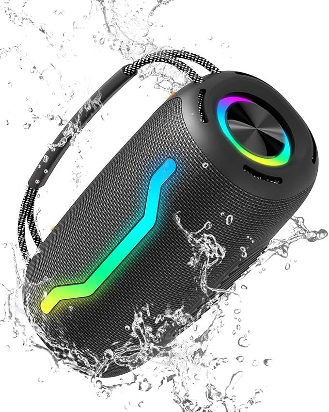 Portable Bluetooth Speaker with Light, Waterproof Karaoke Machine for Adults & Kids, Loud Sound and Deep Bass, Up to 8H Playtime, Support Bluetooth/AUX/USB for Home, Party, Outdoor and Travel