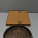 EDHAS Round Wooden Decorative Candle Holder Tray for Coffee Table Centerpieces Modern Farmhouse Home Decorations (12" x 12" x 1")