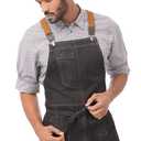 Chef Works Unisex Berkeley Bib Apron, Black W/Desert Sand Suspenders, One Size