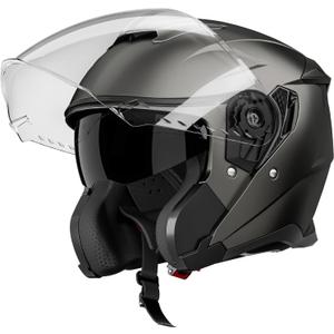 Motorcycle Helmets for Adults, Open Face Motorcycle Helmet with Dual Visor, Casco para Moto DOT Certified, ATV Dirt Bike Snowmobile Motocross Helmet for Men Women, Quick Release Strap, AP-836, Size: M(57-58 cm / 22.44-22.83 in)