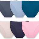 Fruit of the Loom Women's Breathable Underwear, Moisture Wicking Keeps You Cool & Comfortable (7, Micro Mesh - Hi Cut - 6 Pack - Colors May Vary)
