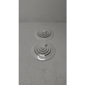 [2 Pack] Fits 8 Inch Neck Air Duct | Steel Round Air Supply Diffuser for Ceiling by Handua | Round Diffuser Vent Cover | White | Outer Dimension: 11-15/16"