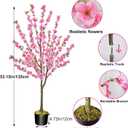 HUAESIN 4.4FT Artificial Cherry Blossom Tree Decor Fake Pink Flowers Sakura Tree Faux Plants Indoor Decor for Spring Living Room Home House Entryway Bedroom Office Inside Wedding Party Outdoor