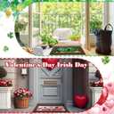 Tinideya 5 Pcs Interchangeable Seasonal Door Mat Inserts 23 x 11 Inches 29 x 17 Inches St. Patrick's Day Easter Spring Welcome Non Slip Frame Rugs Bunny Tulip Front Door Porch Entryway Outdoor Decor