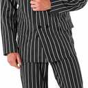 Morph 1920s Mens Gangster Costume, Roaring 20s Mobster Outfit for Men, Vintage Style Party Attire (Large, Black)