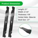 942-0741A Mower Blade for 21 Deck, Compatible with T roy Bilt TB130 TB240 TB230 TB200 TB210 TB160, C raftsman M230 M250, C ub Cadet, M TD 21'' Riding Mower, Replace 742-0741, 742-0741A, 942-0741