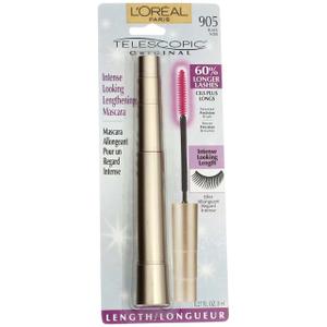 L'Oreal Paris Telescopic Mascara, Black [905] 0.27 oz (Pack of 5)