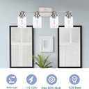 4 Light Track Lighting Fixtures Ceiling Kitchen Track Lighting Kit Brushed Nickel Bathroom Tracking Vanity Lights with Clear Glass Shade, Rotatable Spotlight for Accent Task Wall Art Hallway