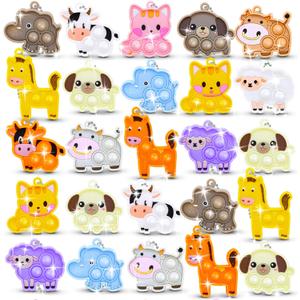 30pcs Party Favors for Kids Valentine's Day Gifts for Kids Sensory Fidgets Toys Mini Pop it Keychain Stocking Stuffers Kid Birthday Gift Treasure Box Toy Classroom Prizes Box Pinata Fillers