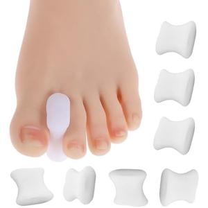 Lusofie 10 PC Gel Toe Separators White Bunion Toe Spacers, Toes Separators for Overlapping Toes, Hammertoe Corrector for Pain Relief