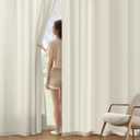 MIULEE Ivory Privacy Sheer Curtains That Let Light in 72 Inches Long Non-See-Through Semi Sheer Curtain Light Filtering Window Curtains Drapes for Living Room Bedroom 2 Panels Set